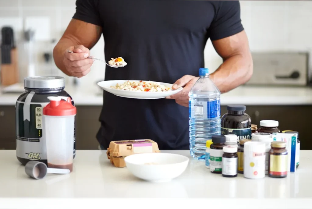 Un homme qui prévoit une aliments pour la musculation